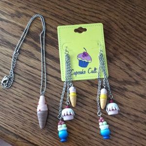 Ice cream earring and necklace set
